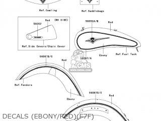 DECALS (EBONY/RED)(F7F) - VN2000F7F VULCAN 2000 CLASSIC 2007 USA CALIFORNIA CANADA / LT