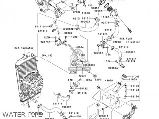 WATER PIPE - VN2000F7F VULCAN 2000 CLASSIC 2007 USA CALIFORNIA CANADA / LT