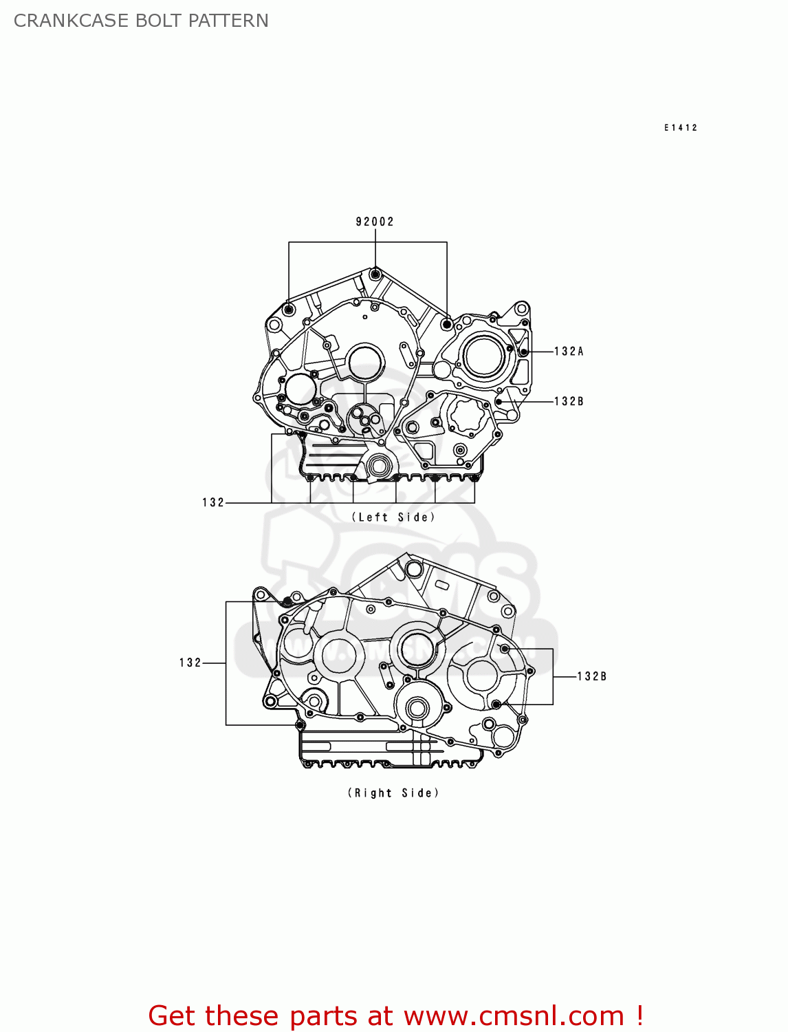 CRANKCASE BOLT PATTERN VN400C4 VULCAN CLASSIC 1994 GREECE