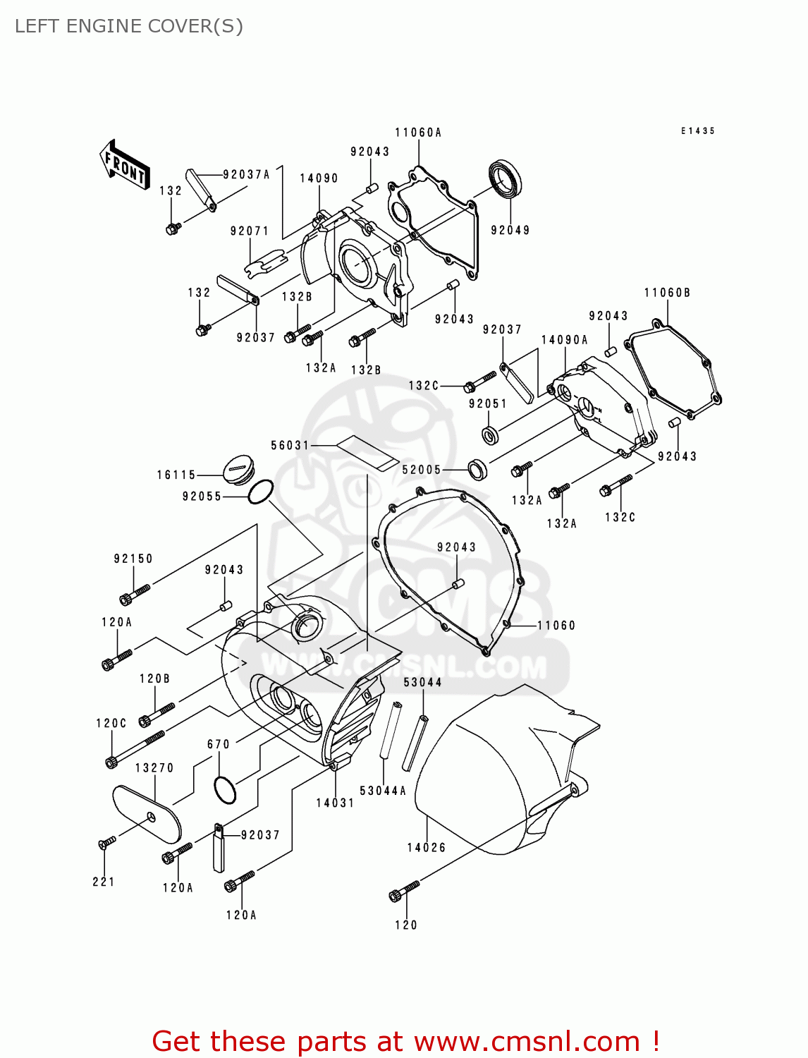 LEFT ENGINE COVER(S) VN400C4 VULCAN CLASSIC 1994 GREECE