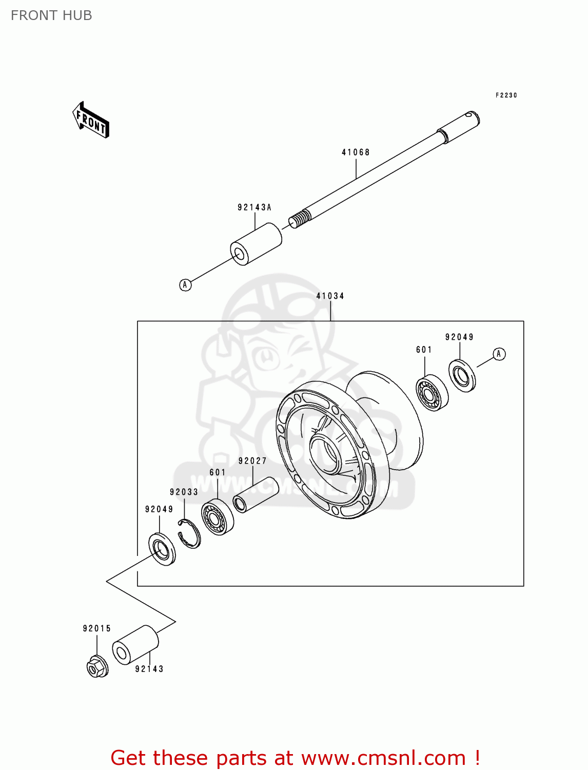 FRONT HUB VN400C4 VULCAN CLASSIC 1994 GREECE