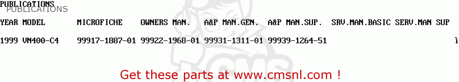 PUBLICATIONS VN400C4 VULCAN CLASSIC 1994 GREECE