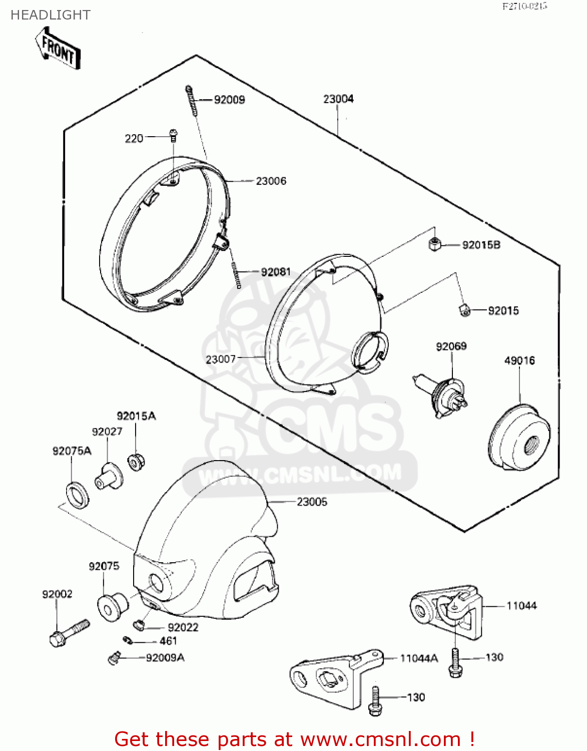 HEADLIGHT VN700A1 LTD 1985 USA CALIFORNIA