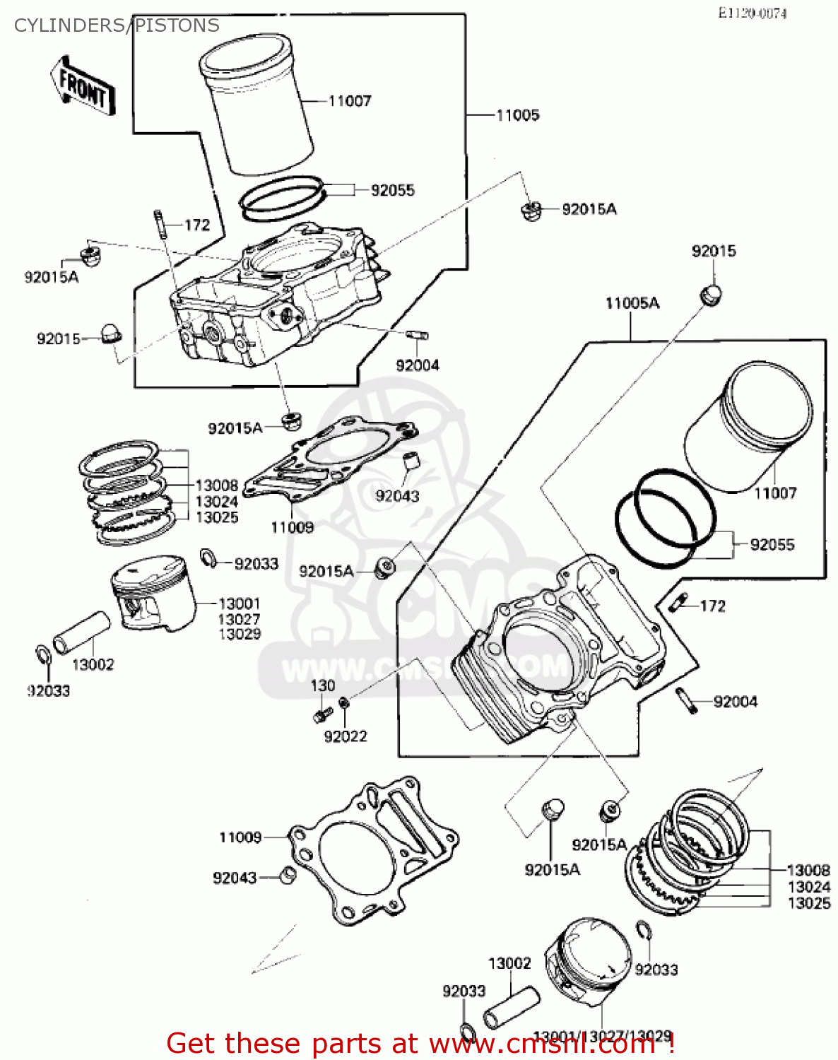 CYLINDERS/PISTONS VN700A1 LTD 1985 USA CALIFORNIA