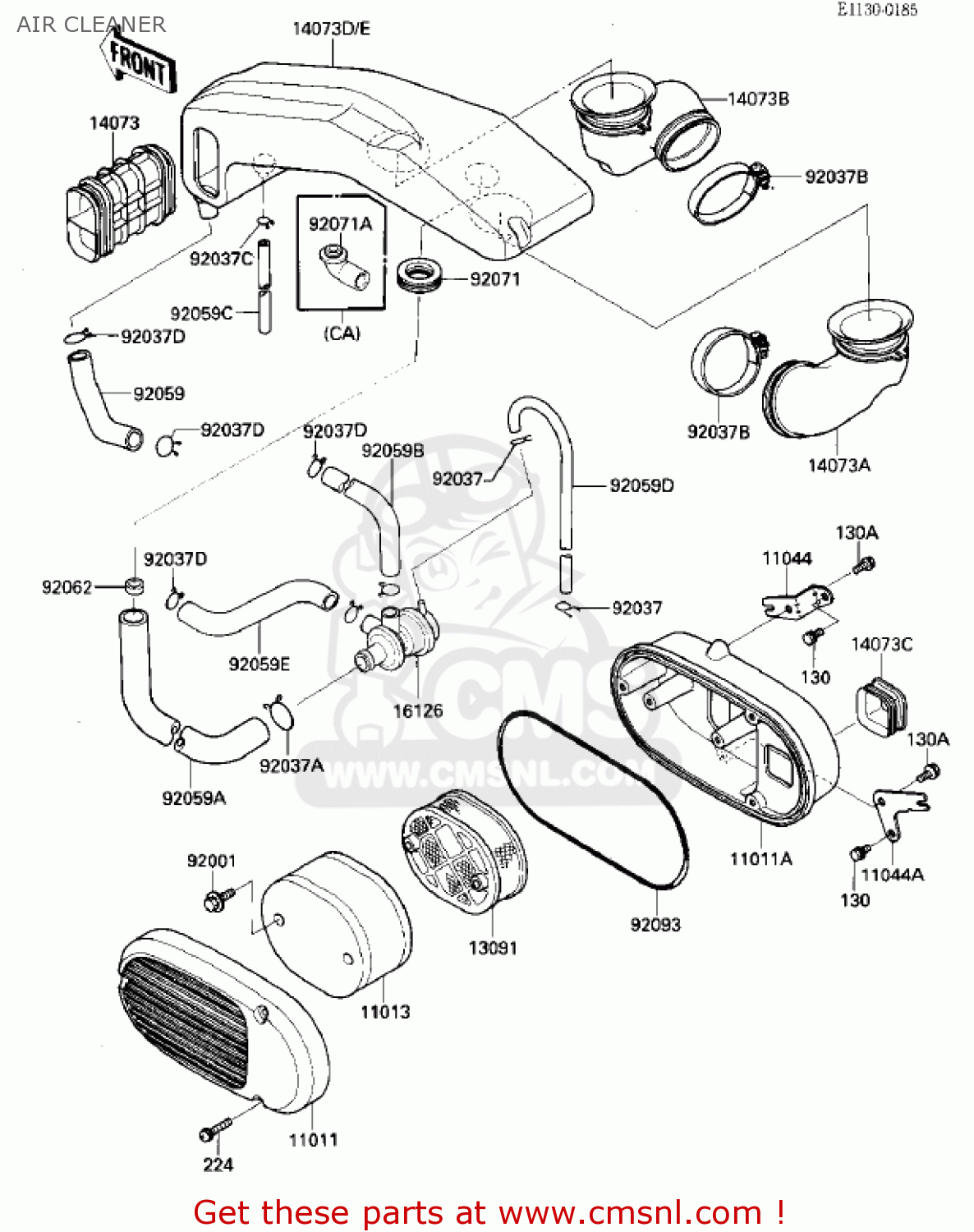 AIR CLEANER VN700A1 LTD 1985 USA CALIFORNIA