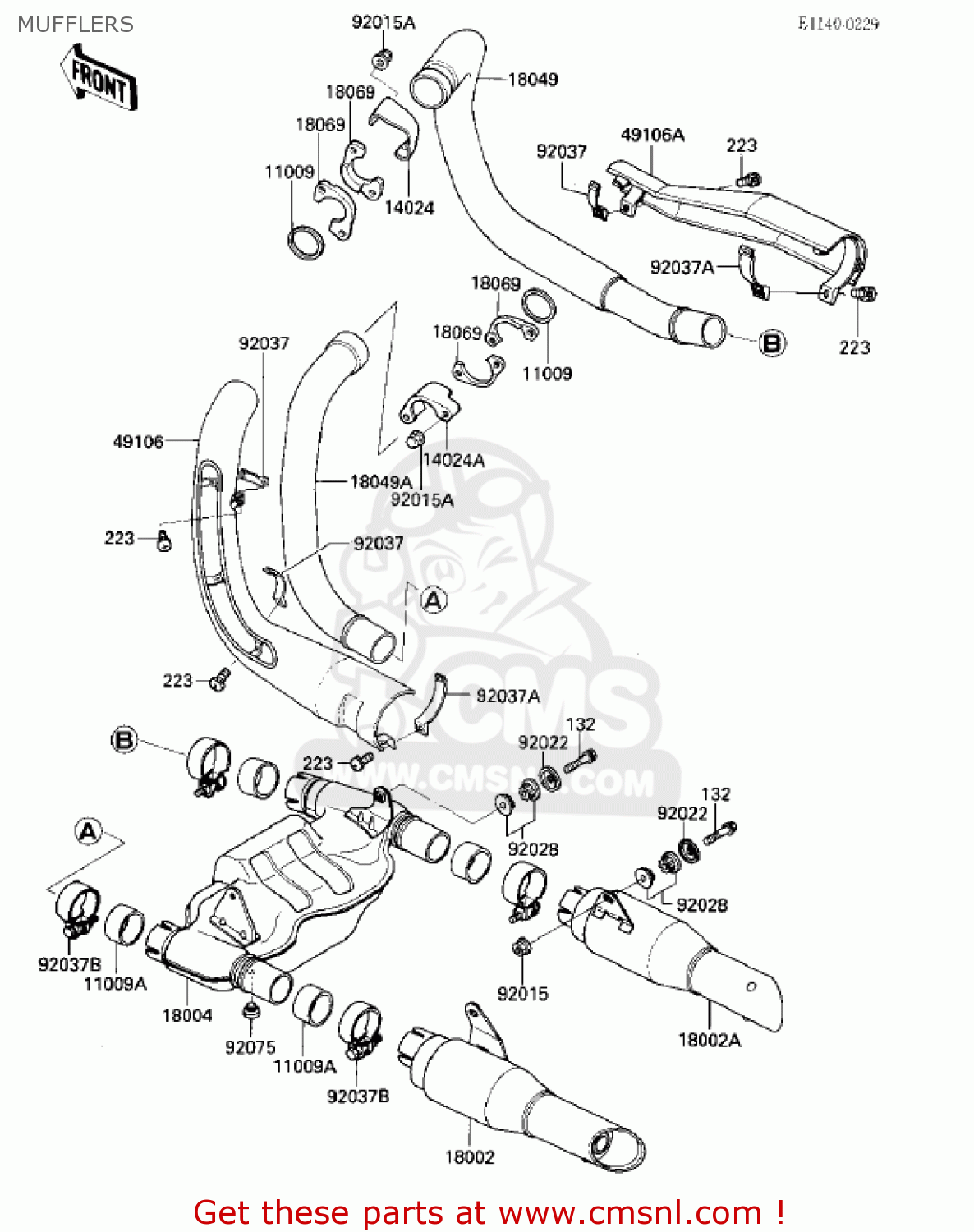 MUFFLERS VN700A1 LTD 1985 USA CALIFORNIA