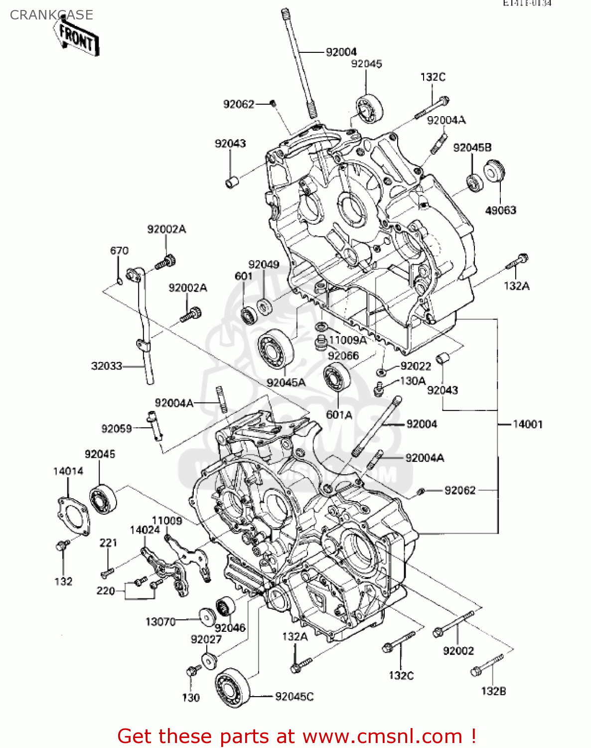 CRANKCASE VN700A1 LTD 1985 USA CALIFORNIA