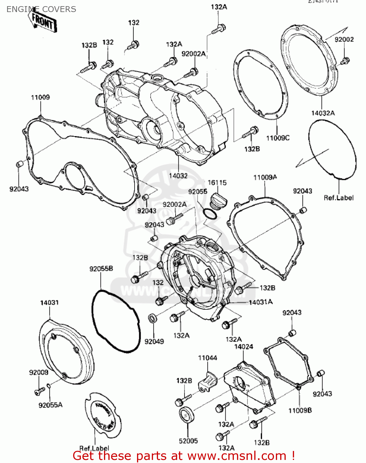 ENGINE COVERS VN700A1 LTD 1985 USA CALIFORNIA