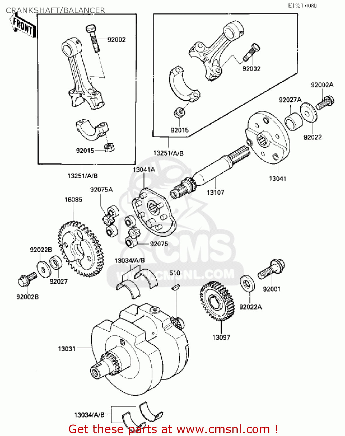 CRANKSHAFT/BALANCER VN700A1 LTD 1985 USA CALIFORNIA