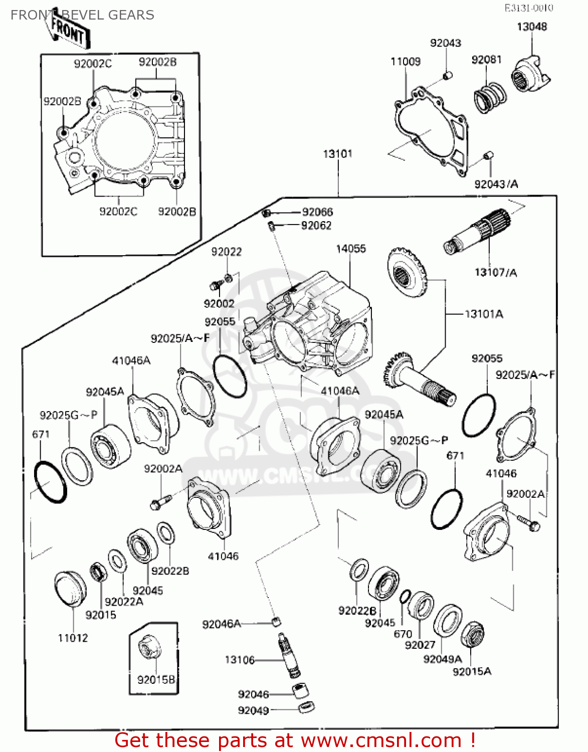 FRONT BEVEL GEARS VN700A1 LTD 1985 USA CALIFORNIA