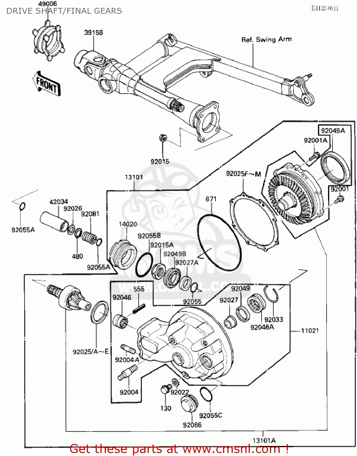 DRIVE SHAFT/FINAL GEARS VN700A1 LTD 1985 USA CALIFORNIA