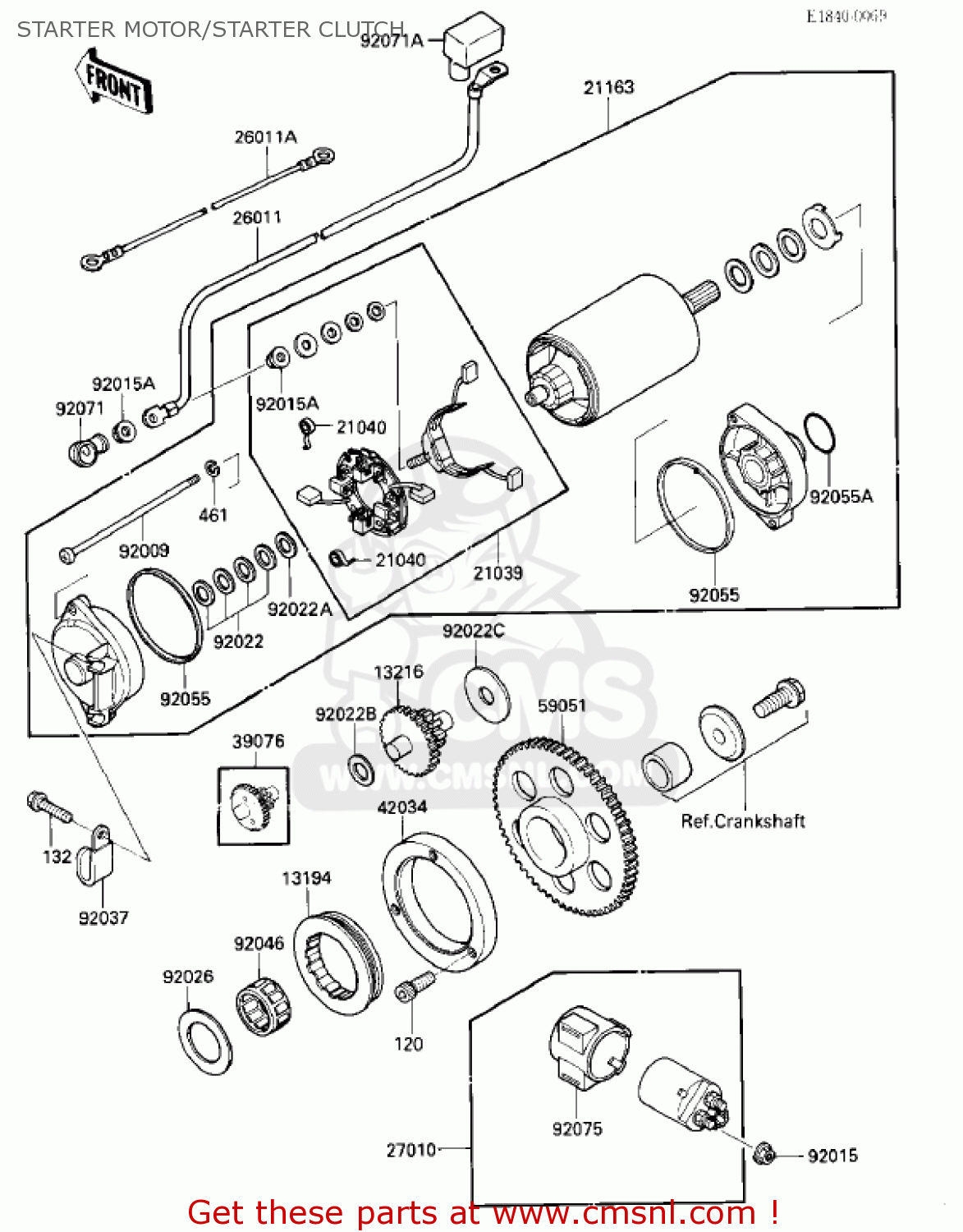 STARTER MOTOR/STARTER CLUTCH VN700A1 LTD 1985 USA CALIFORNIA