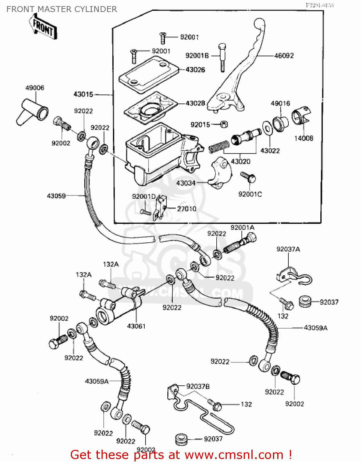 FRONT MASTER CYLINDER VN700A1 LTD 1985 USA CALIFORNIA