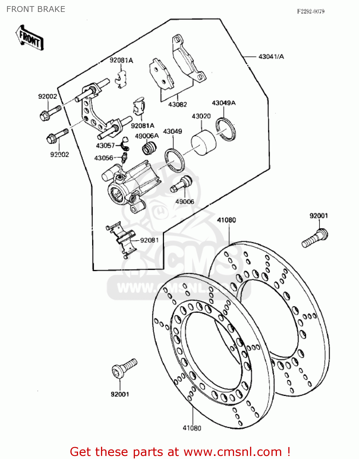 FRONT BRAKE VN700A1 LTD 1985 USA CALIFORNIA