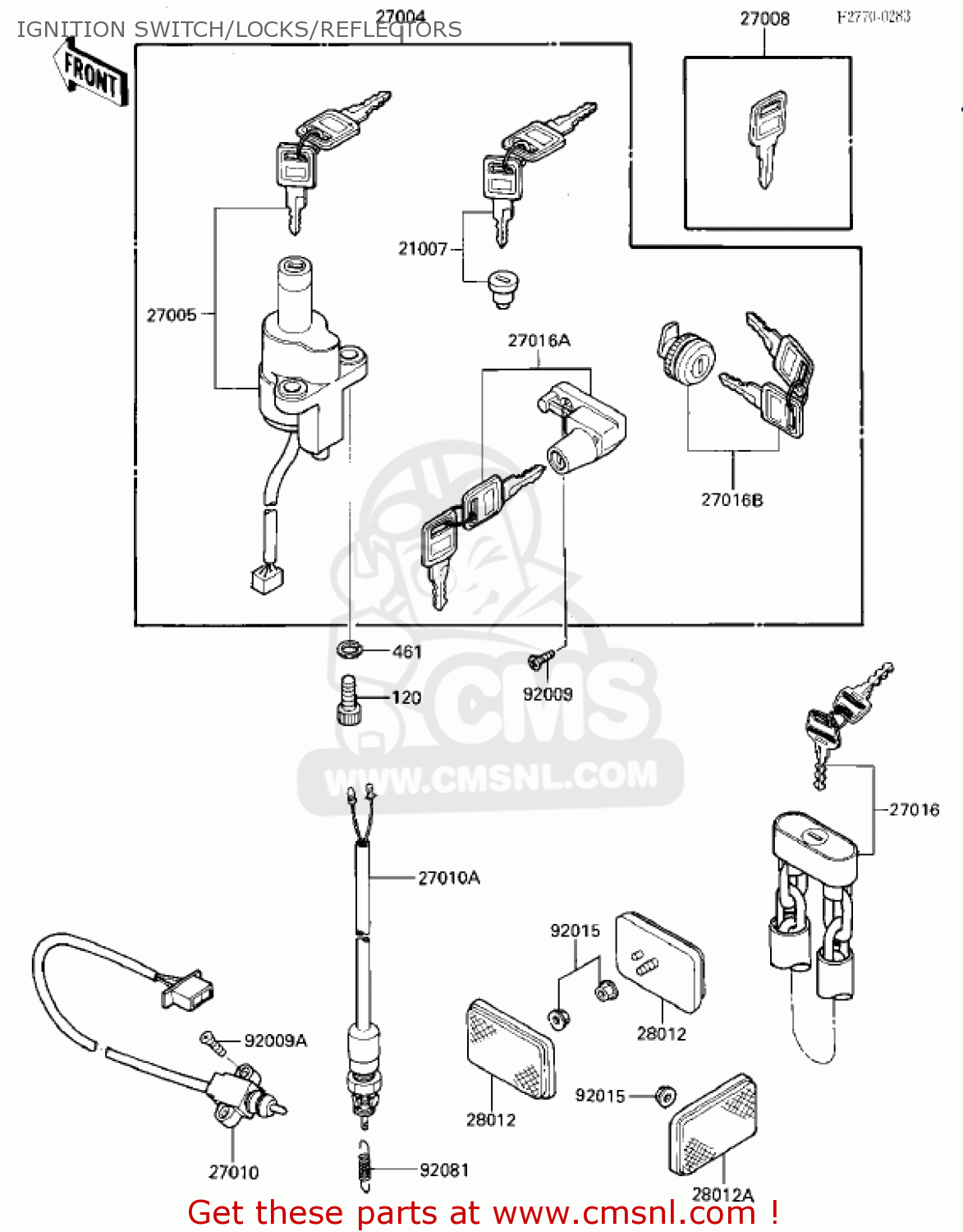 IGNITION SWITCH/LOCKS/REFLECTORS VN700A1 LTD 1985 USA CALIFORNIA
