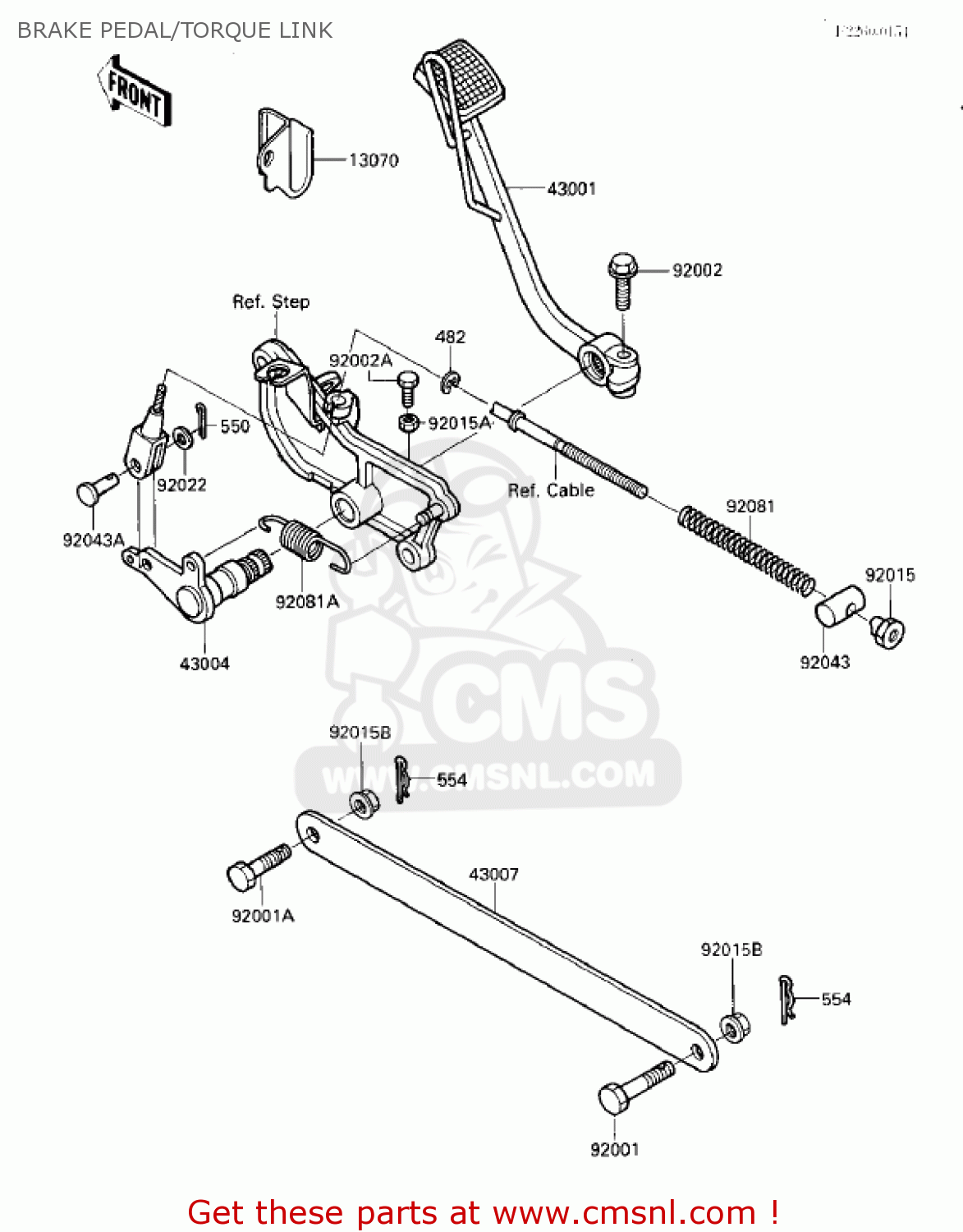 BRAKE PEDAL/TORQUE LINK VN700A1 LTD 1985 USA CALIFORNIA