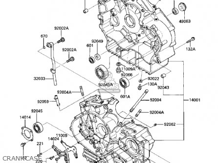 CRANKCASE - VN700A1 LTD 1985 USA CALIFORNIA