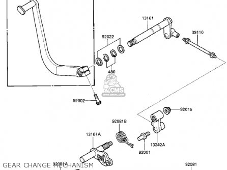 GEAR CHANGE MECHANISM - VN700A1 LTD 1985 USA CALIFORNIA