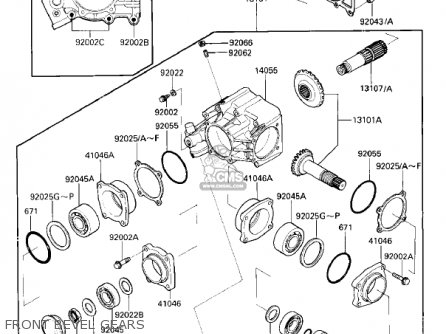 FRONT BEVEL GEARS - VN700A1 LTD 1985 USA CALIFORNIA