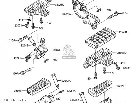 FOOTRESTS - VN700A1 LTD 1985 USA CALIFORNIA