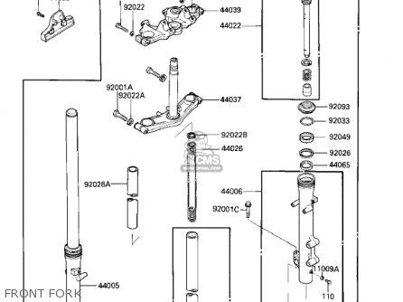 FRONT FORK - VN700A1 LTD 1985 USA CALIFORNIA