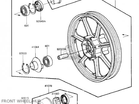 FRONT WHEEL/HUB - VN700A1 LTD 1985 USA CALIFORNIA