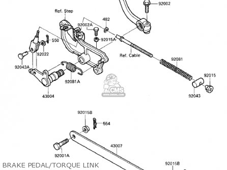 BRAKE PEDAL/TORQUE LINK - VN700A1 LTD 1985 USA CALIFORNIA