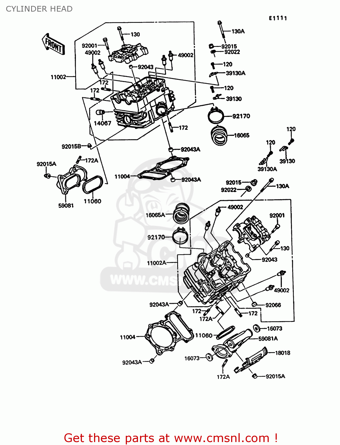 CYLINDER HEAD VN750A10 VN750 TWIN 1994 UNITED KINGDOM FR NL AR FG IT SP ST