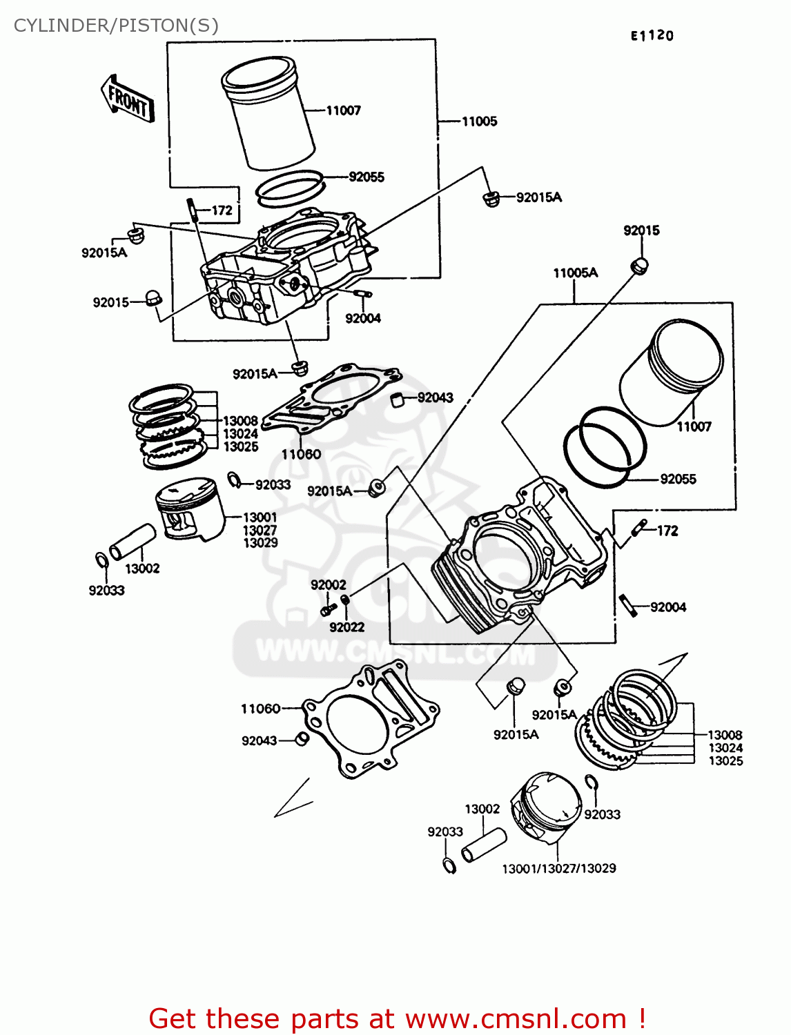 CYLINDER/PISTON(S) VN750A10 VN750 TWIN 1994 UNITED KINGDOM FR NL AR FG IT SP ST