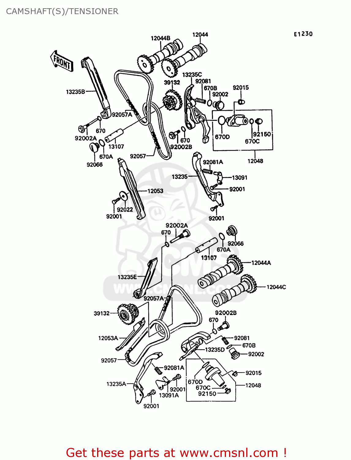 CAMSHAFT(S)/TENSIONER VN750A10 VN750 TWIN 1994 UNITED KINGDOM FR NL AR FG IT SP ST