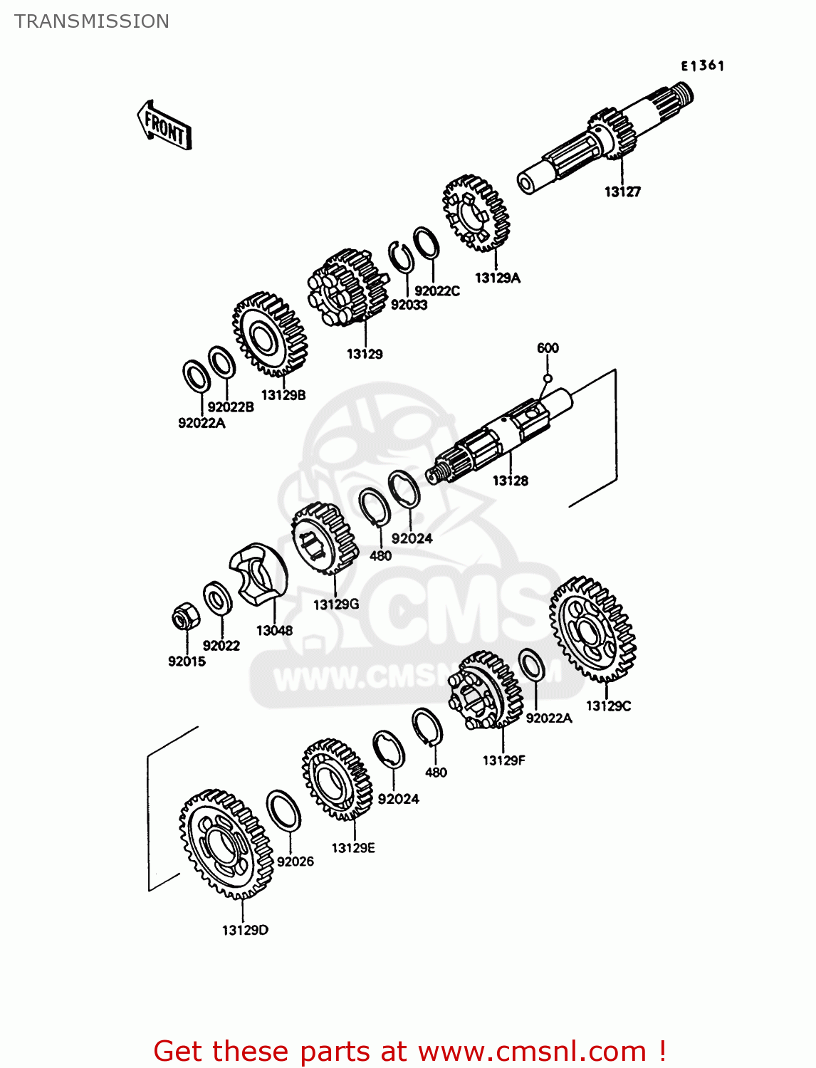 TRANSMISSION VN750A10 VN750 TWIN 1994 UNITED KINGDOM FR NL AR FG IT SP ST