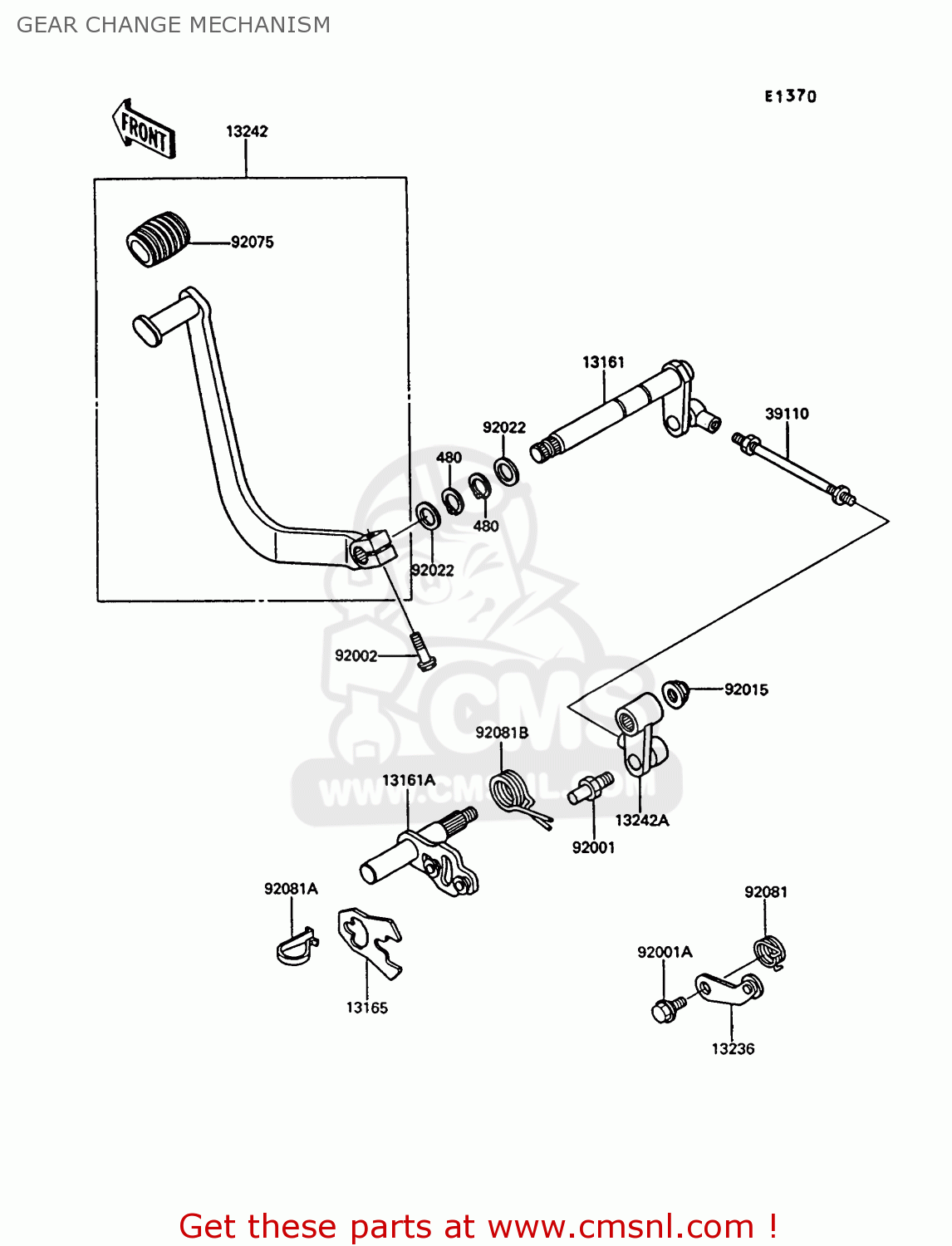 GEAR CHANGE MECHANISM VN750A10 VN750 TWIN 1994 UNITED KINGDOM FR NL AR FG IT SP ST