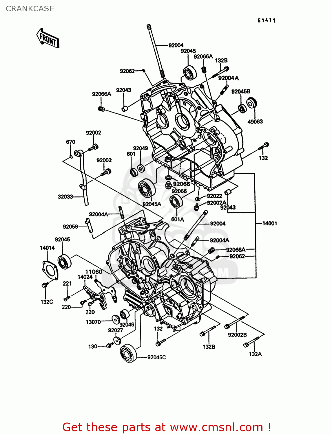 CRANKCASE VN750A10 VN750 TWIN 1994 UNITED KINGDOM FR NL AR FG IT SP ST