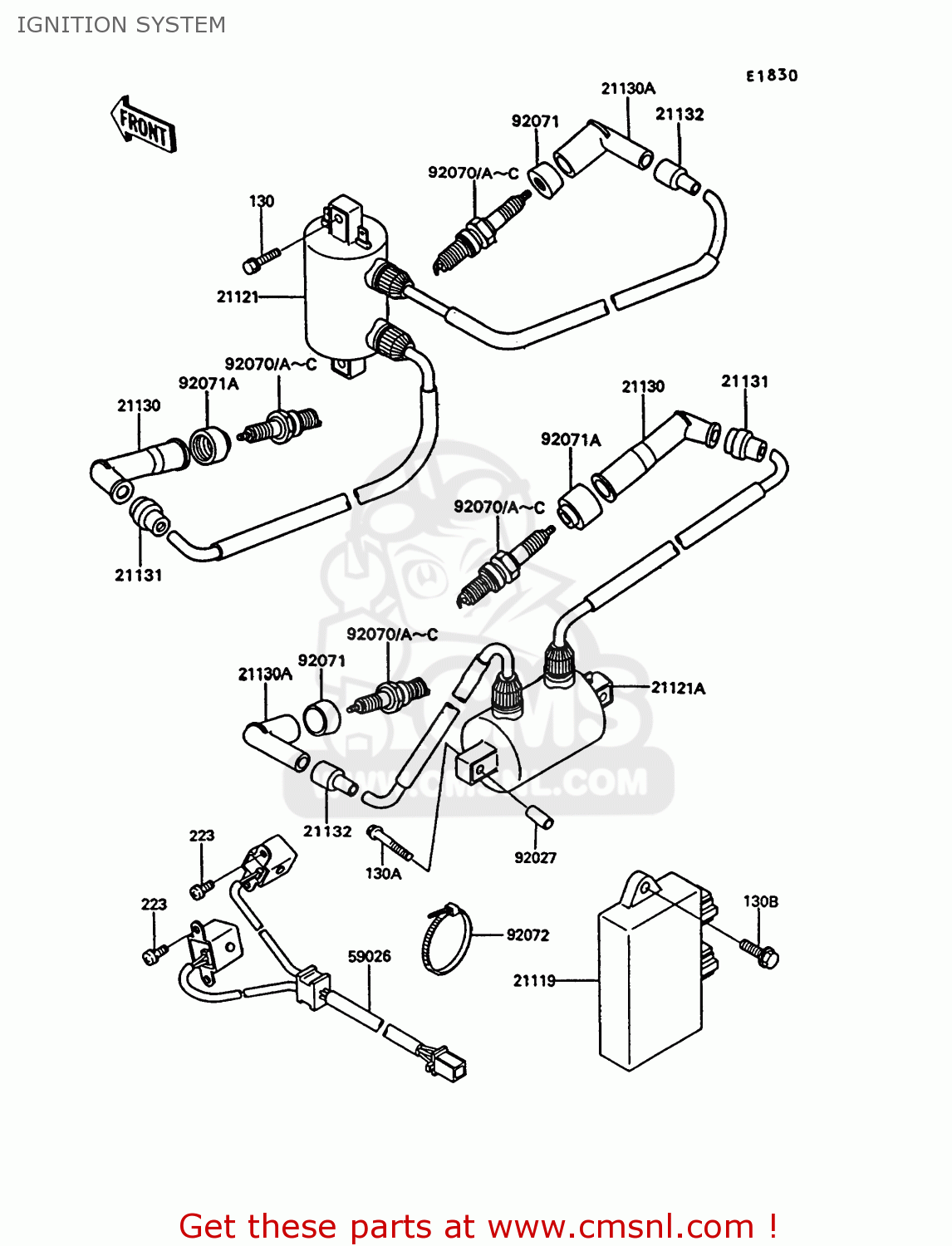 IGNITION SYSTEM VN750A10 VN750 TWIN 1994 UNITED KINGDOM FR NL AR FG IT SP ST