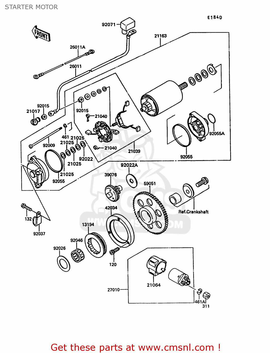 STARTER MOTOR VN750A10 VN750 TWIN 1994 UNITED KINGDOM FR NL AR FG IT SP ST