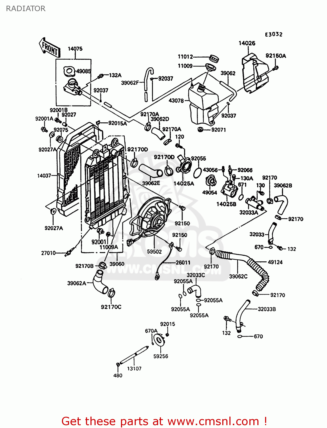 RADIATOR VN750A10 VN750 TWIN 1994 UNITED KINGDOM FR NL AR FG IT SP ST
