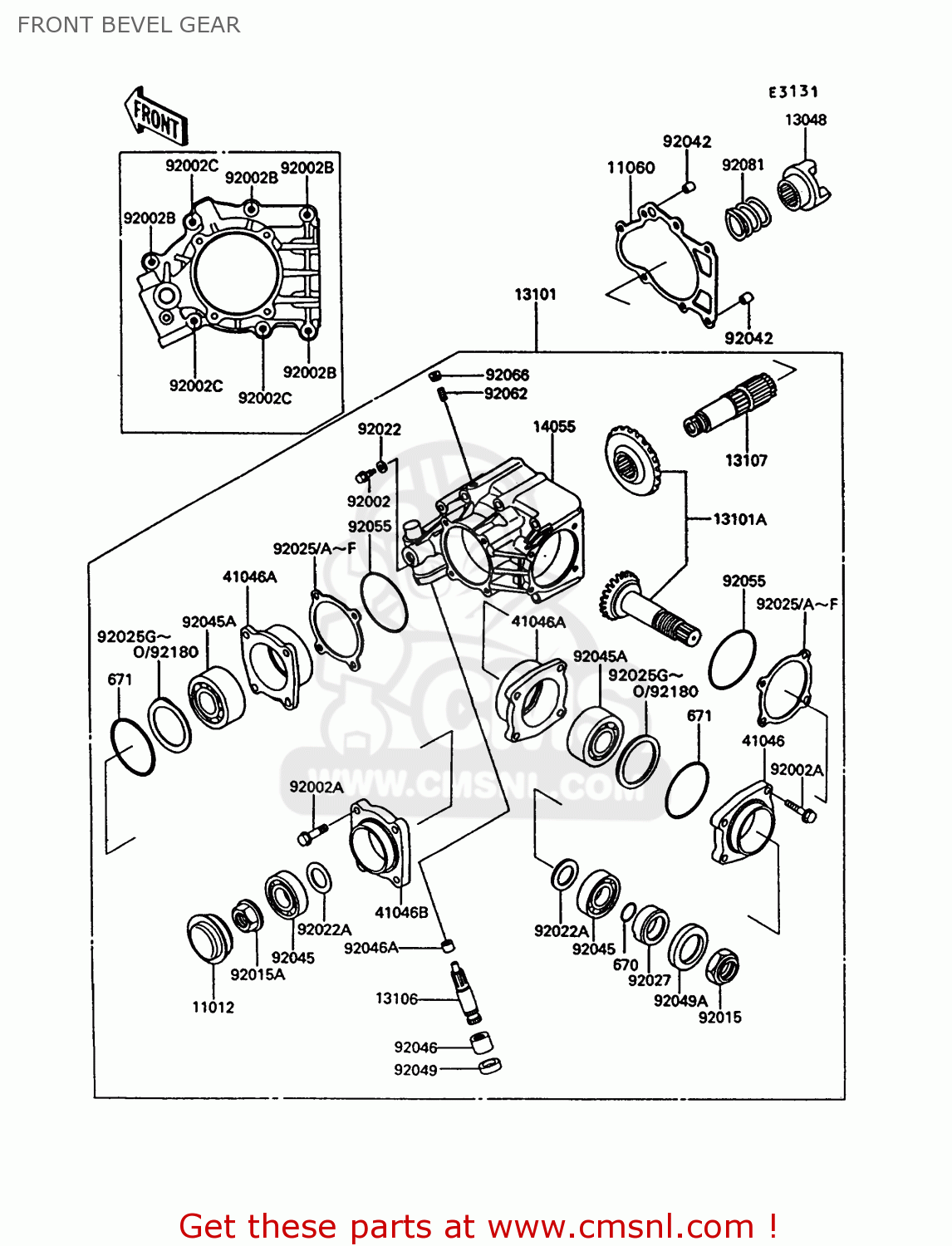 FRONT BEVEL GEAR VN750A10 VN750 TWIN 1994 UNITED KINGDOM FR NL AR FG IT SP ST