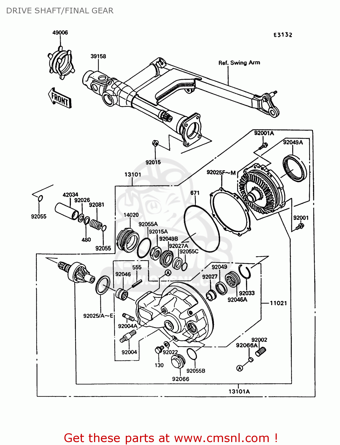 DRIVE SHAFT/FINAL GEAR VN750A10 VN750 TWIN 1994 UNITED KINGDOM FR NL AR FG IT SP ST