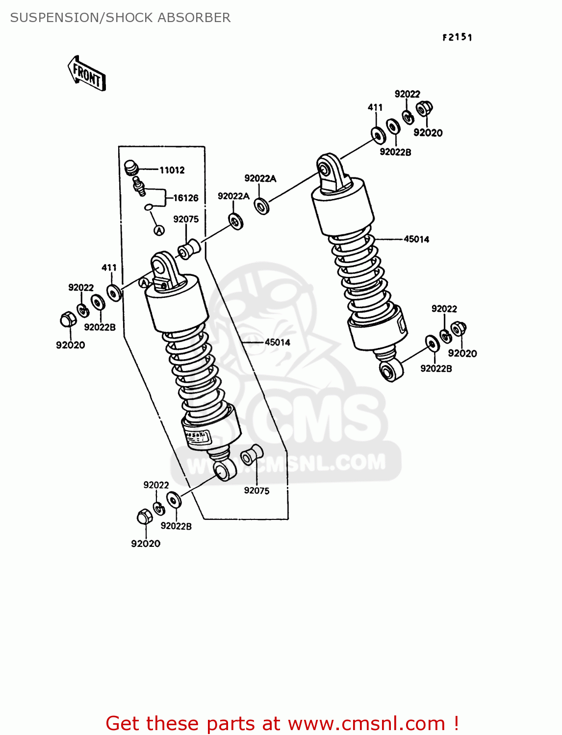 SUSPENSION/SHOCK ABSORBER VN750A10 VN750 TWIN 1994 UNITED KINGDOM FR NL AR FG IT SP ST