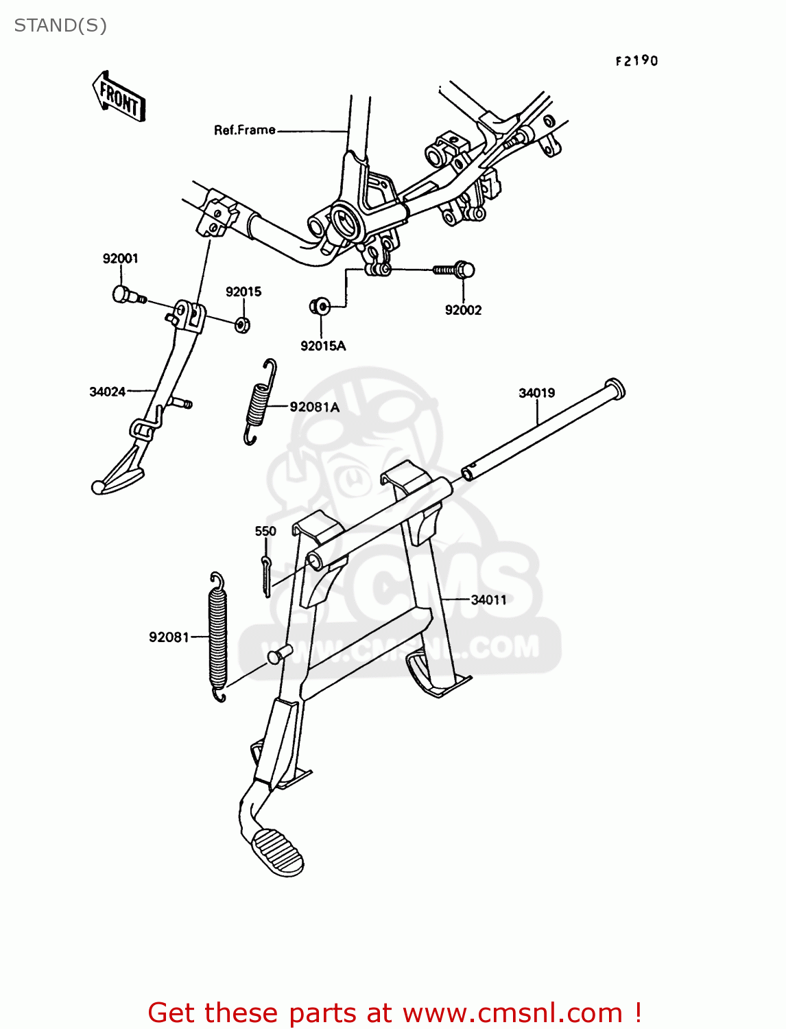 STAND(S) VN750A10 VN750 TWIN 1994 UNITED KINGDOM FR NL AR FG IT SP ST