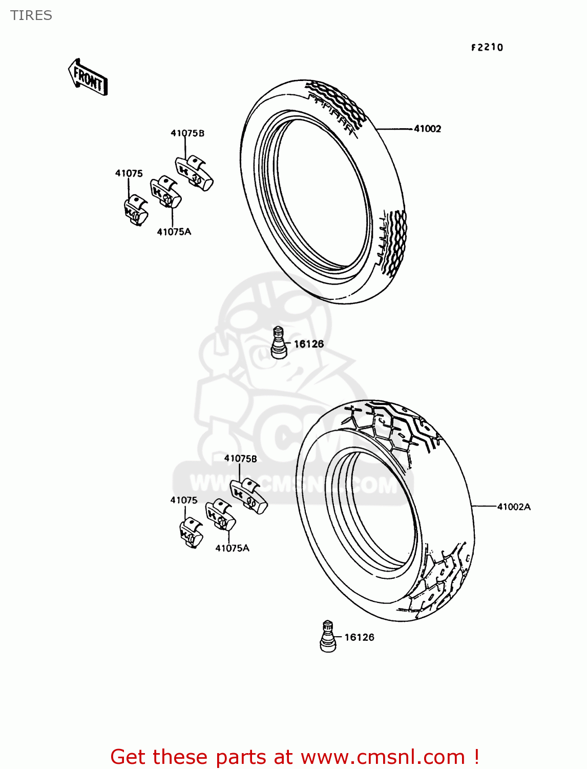 TIRES VN750A10 VN750 TWIN 1994 UNITED KINGDOM FR NL AR FG IT SP ST