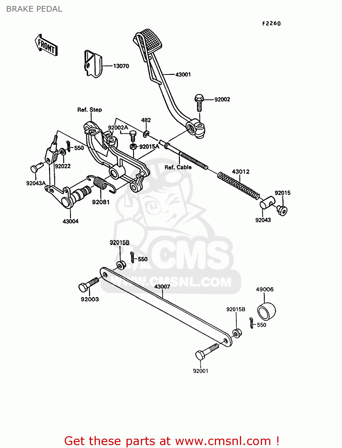 BRAKE PEDAL VN750A10 VN750 TWIN 1994 UNITED KINGDOM FR NL AR FG IT SP ST