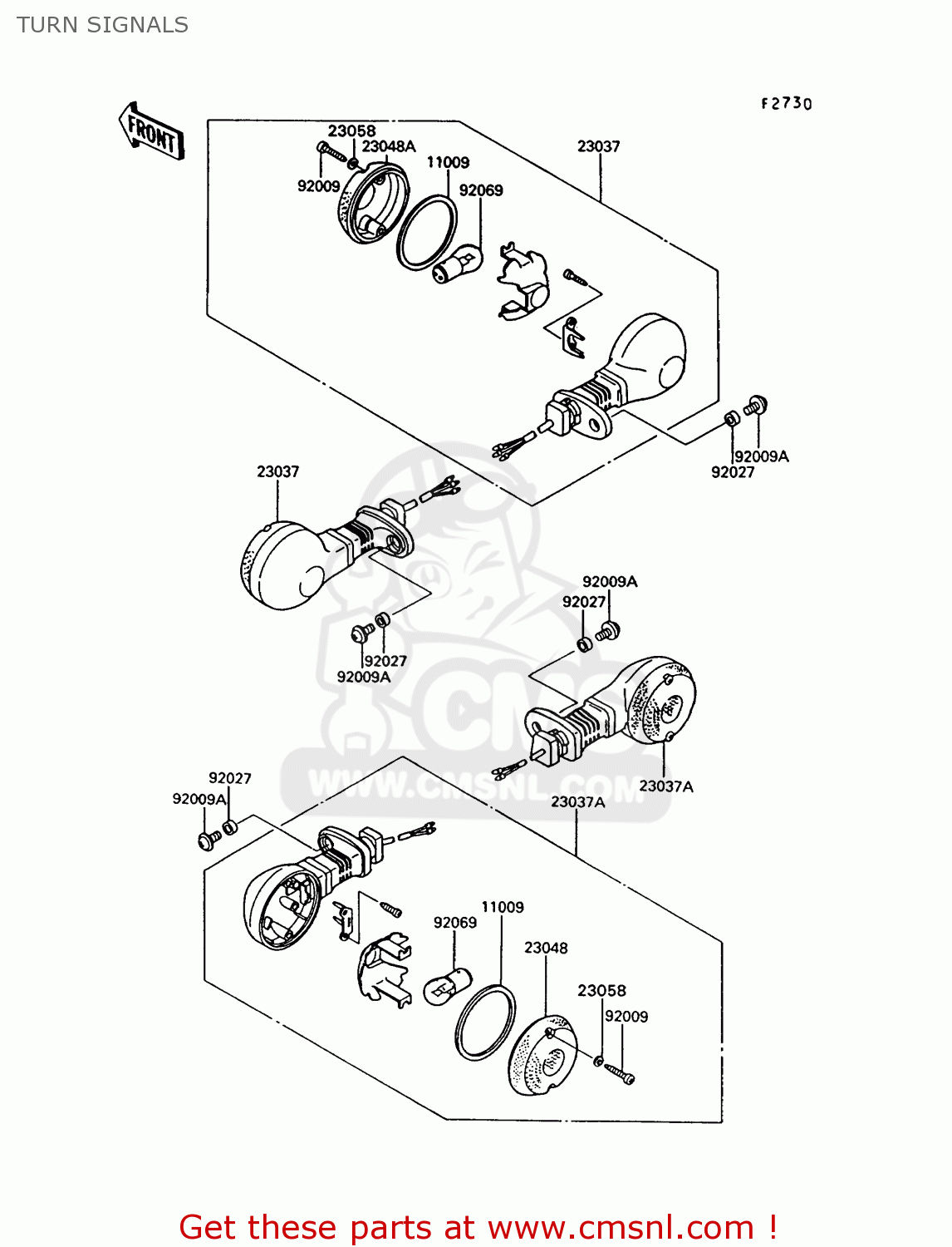 TURN SIGNALS VN750A10 VN750 TWIN 1994 UNITED KINGDOM FR NL AR FG IT SP ST