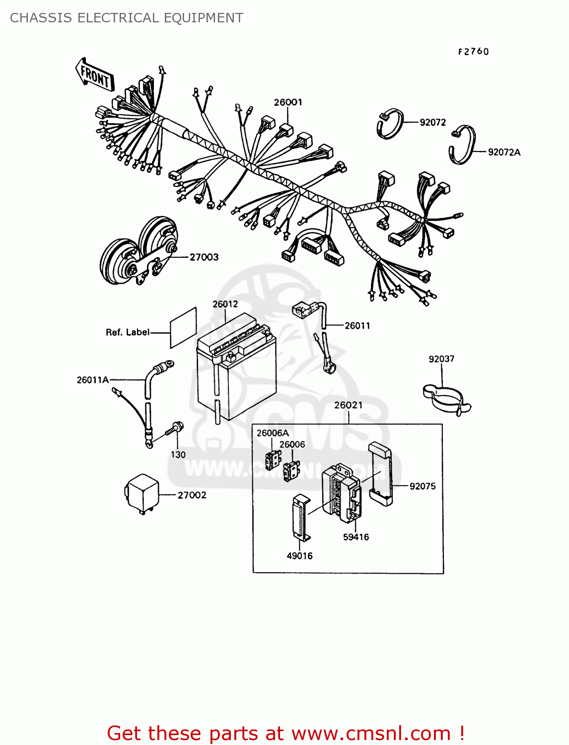 CHASSIS ELECTRICAL EQUIPMENT VN750A10 VN750 TWIN 1994 UNITED KINGDOM FR NL AR FG IT SP ST