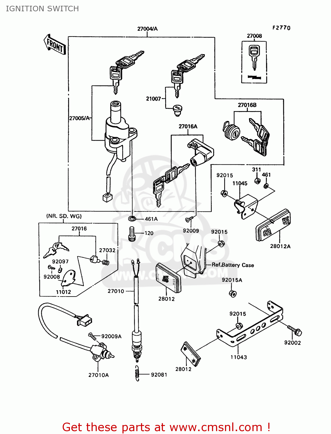IGNITION SWITCH VN750A10 VN750 TWIN 1994 UNITED KINGDOM FR NL AR FG IT SP ST