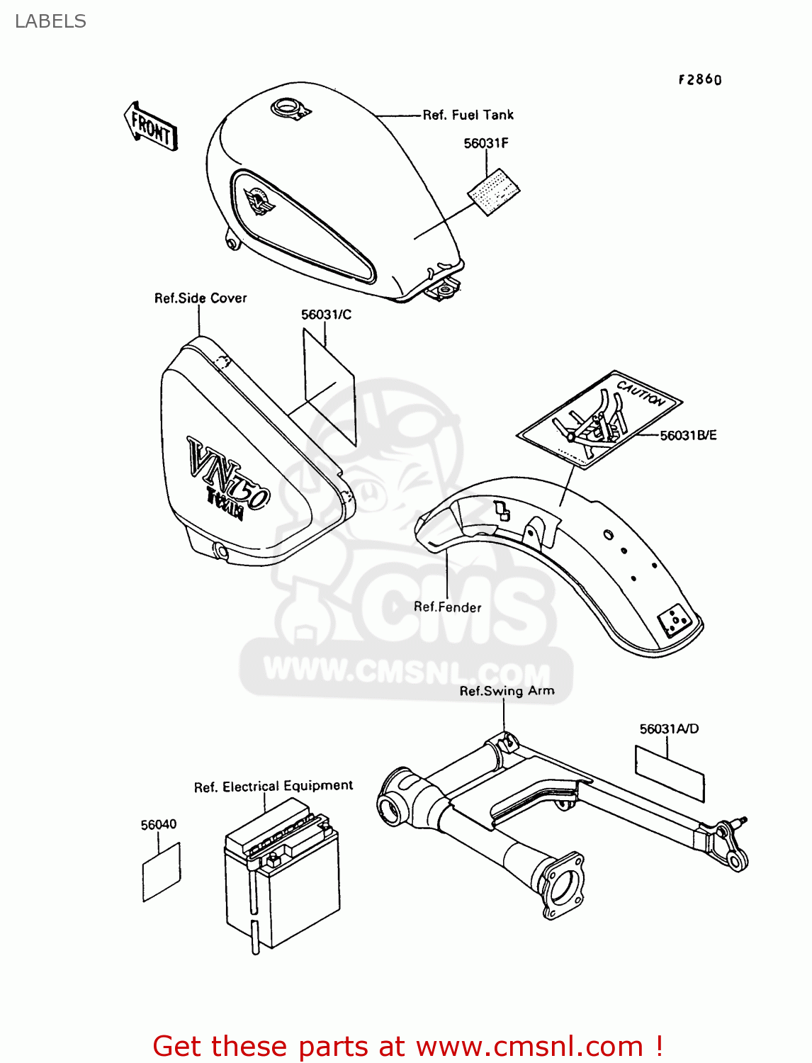 LABELS VN750A10 VN750 TWIN 1994 UNITED KINGDOM FR NL AR FG IT SP ST