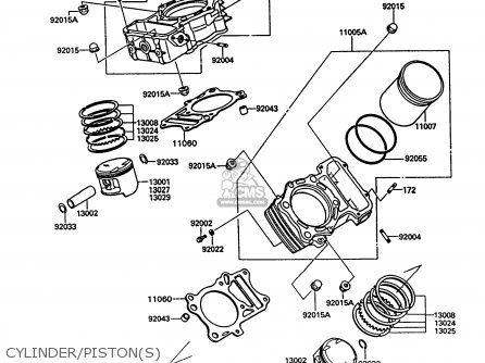 CYLINDER/PISTON(S) - VN750A10 VN750 TWIN 1994 UNITED KINGDOM FR NL AR FG IT SP ST