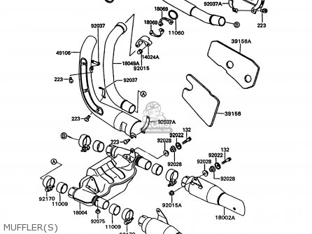 MUFFLER(S) - VN750A10 VN750 TWIN 1994 UNITED KINGDOM FR NL AR FG IT SP ST
