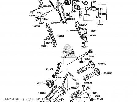 CAMSHAFT(S)/TENSIONER - VN750A10 VN750 TWIN 1994 UNITED KINGDOM FR NL AR FG IT SP ST