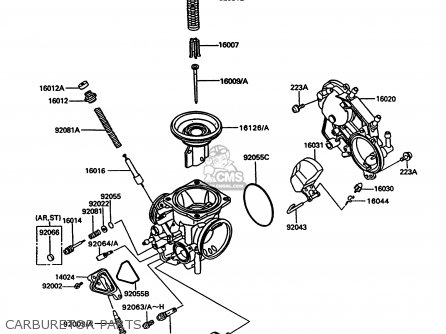 CARBURETOR PARTS - VN750A10 VN750 TWIN 1994 UNITED KINGDOM FR NL AR FG IT SP ST